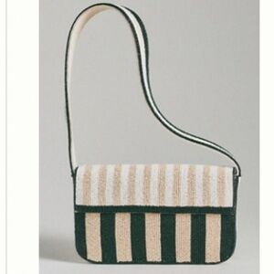 The Fiona Beaded Bag: Geometric Edition Neutral Stripe